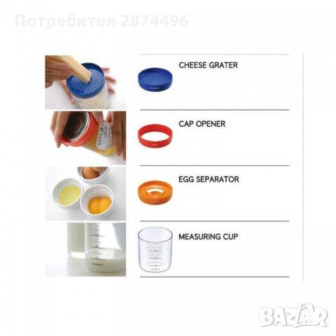 0729 Бутилка с кухненски пособия 8 в 1, снимка 7 - Други стоки за дома - 35731655