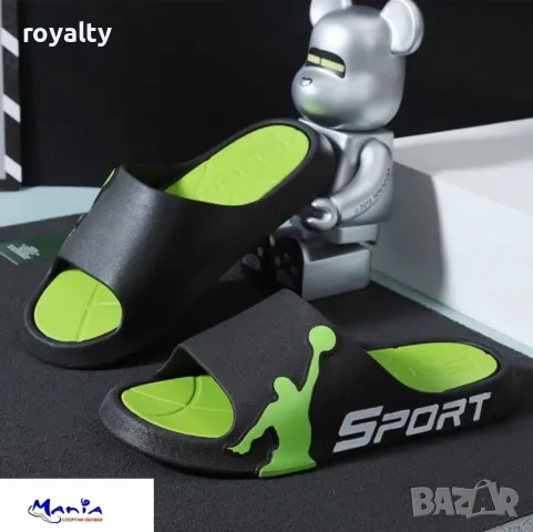 Олекотени чехли в черно и зелено 