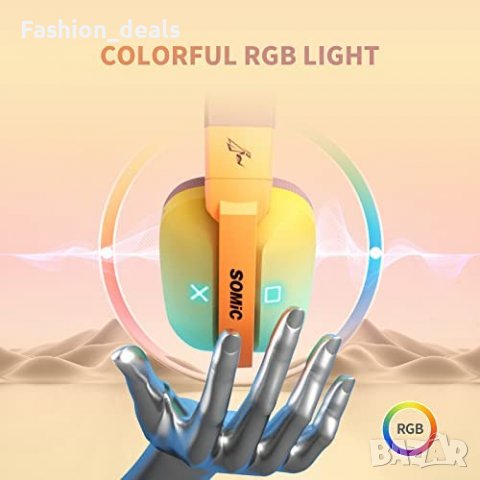 Нови SOMiC G810 Безжични леки слушалки с микрофон 50 часа работа PS4/5, снимка 6 - Bluetooth слушалки - 40102368