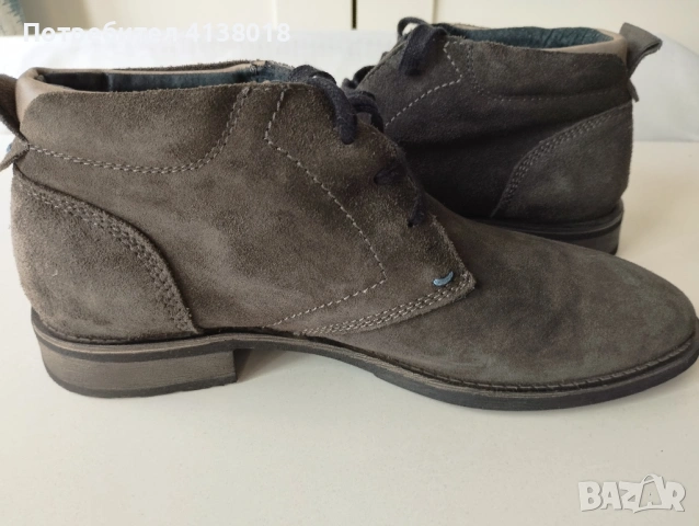 Мъжки боти Bata от естествена кожа, №41, снимка 3 - Мъжки боти - 53576386