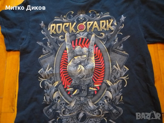 Rock Park Gildan маркова рокерски тениска от тур 2019г. размер С, снимка 7 - Тениски - 53696920