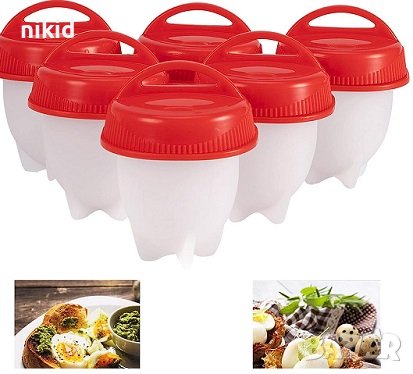 6 бр силиконови форми съда чашки за варене на яйца яйце без черупка Egg Boil Cooker, снимка 4 - Аксесоари за кухня - 41417380