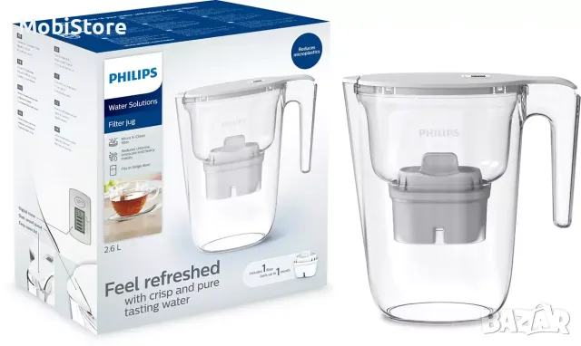 Филтрираща кана Philips AWP2935WHT 2.6л бяла, снимка 2 - Кани - 55774401