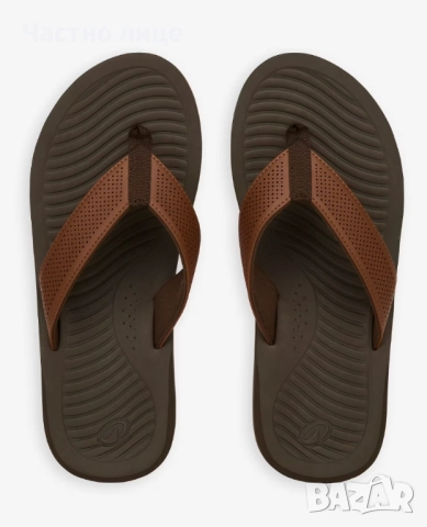 Мъжки джапанки кафеви от естествена кожа
