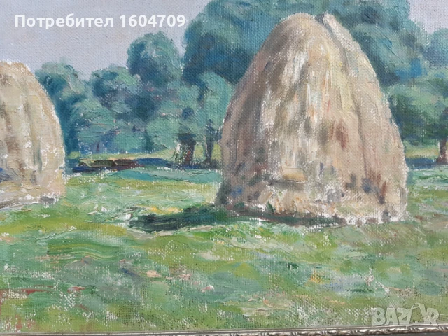 Стара картина Никола Димитров, снимка 5 - Картини - 50566199