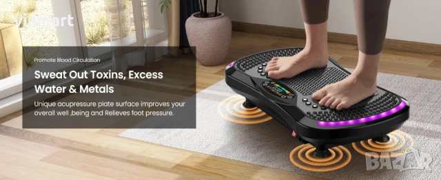 Фитнес вибрираща платформа Betuyoo 628B, 200 нива на интензивност, снимка 6 - Фитнес уреди - 53048387