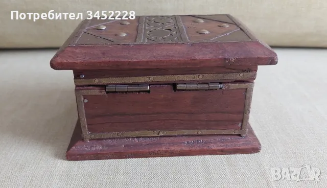 кутийка дървена обков месинг масив за ценители , снимка 5 - Антикварни и старинни предмети - 49529873