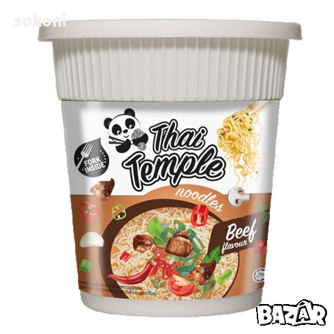 Thai Temple Panda Beef Flavour Noodles 60g / Тай Темпъл Нудъли с вкус Телешко 60гр, снимка 1 - Домашни продукти - 35869220