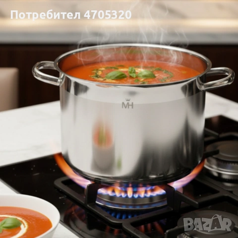 Неръждаема тенджера -  MERCURY HAUS COSMO PREMIUM – издържа натоварване, готви равномерно и служи с 