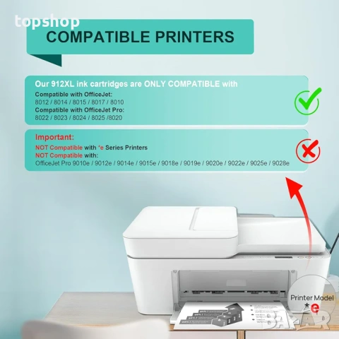 Чисто нови запечатани, пълен комплект касети LOFBLAT 912XL за HP OfficeJet Pro 8020 8022 8025 , снимка 2 - Консумативи за принтери - 53855303