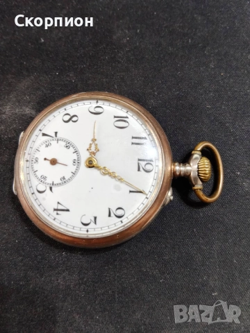 Швейцарски СРЕБЪРЕН джобен часовник 1901г. с позлата - 10 РУБИНА - ПРОМОЦИЯ, снимка 12 - Джобни - 47156792