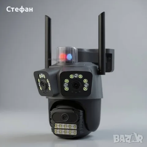 Тройна WiFi камера P21-SP3 3x12MP iCSee 360°,