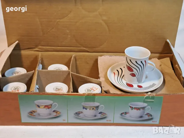 български порцеланов сервиз за кафе Разград   5/4, снимка 2 - Сервизи - 49103825