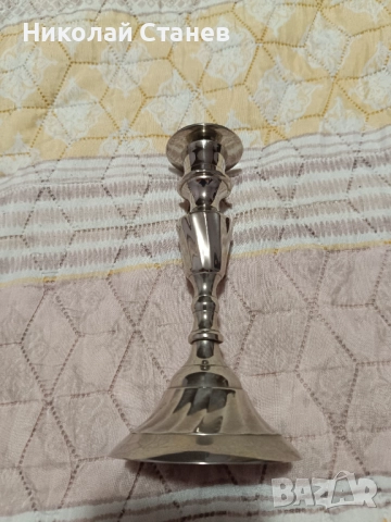 Продавам стар никелиран месингов комплект от 3 части, снимка 6 - Антикварни и старинни предмети - 51966454