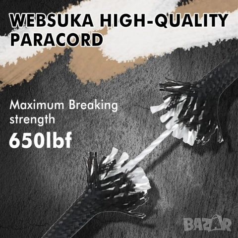 Военен Паракорд 9-Ядрен 650lb (4mm) - 15м Тактическо Въже за Оцеляване и DIY Проекти, снимка 4 - Екипировка - 52167264
