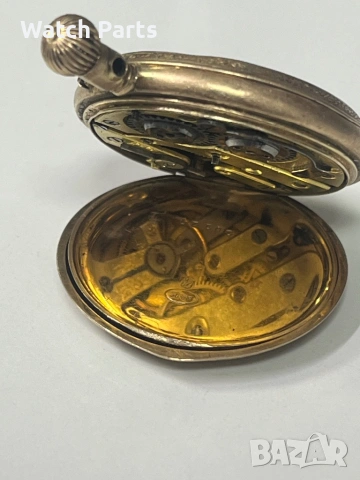 Златен джобен часовник 14 карата, снимка 6 - Джобни - 53087796