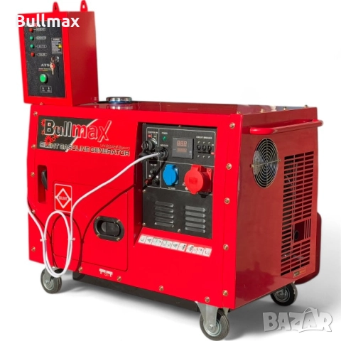  BULLMAX Бензинов Агрегат за ток 7,5 KW трифазен обезшумен + АТС кутия, снимка 4 - Генератори - 52569870