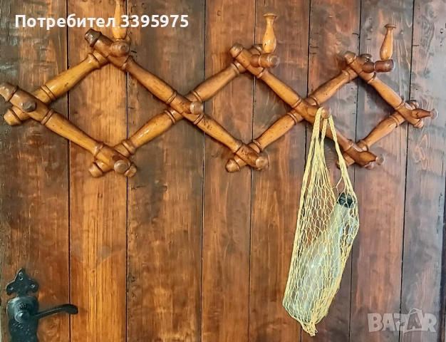 Винтидж дървена закачалка за палта, 1955 г., снимка 3 - Закачалки - 51694118