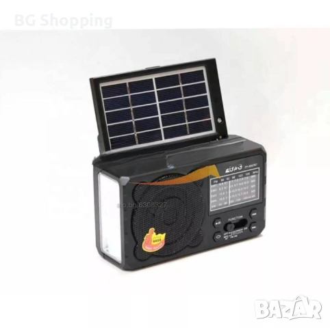 Соларно Радио- Bluetooth,USB,SD+LED Фенер