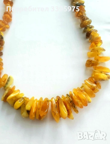 Колиета от естествен масивен кехлибар. Кехлибарена огърлица - 95 броя, снимка 3 - Колиета, медальони, синджири - 53581255