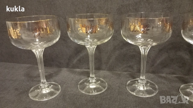 Кристални чаши за шампанско серия Флора, снимка 2 - Чаши - 53686891