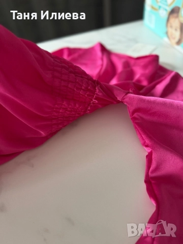 Розова рокля с дълъг ръкав, снимка 4 - Рокли - 51462020