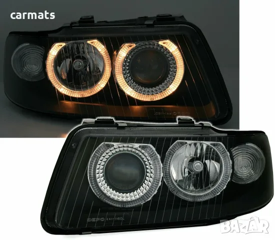 Кристални фарове ANGEL EYES за Audi A3 8L (2000-2003) - черни