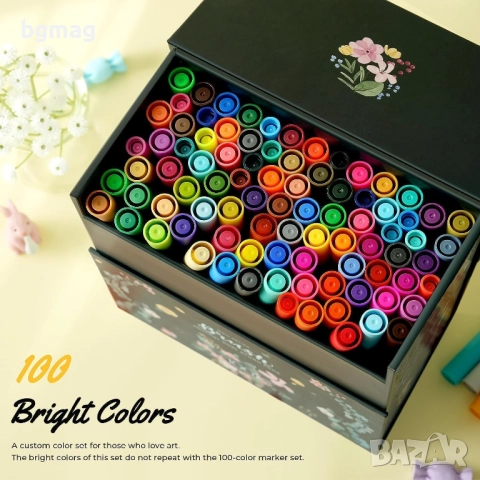  Ohuhu Maui Series маркери с два писеца тип четка и тънък писец, Ohuhu 100 цвята , снимка 9 - Ученически пособия, канцеларски материали - 52182038