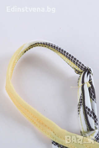 Дамски потник в жълто с тропически принт и регулируеми презрамки, снимка 5 - Потници - 44821630