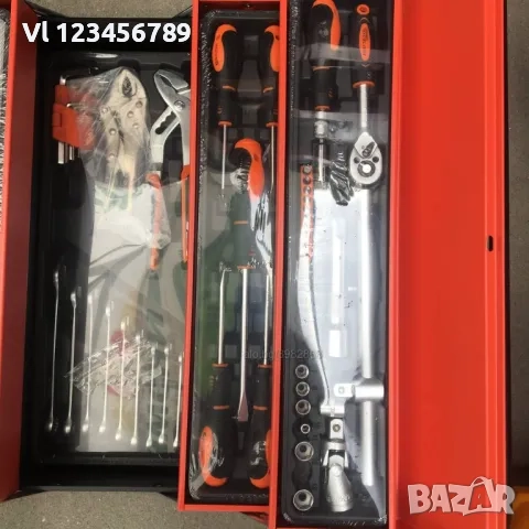 Сгъваем метален куфар с инструменти 85 части, снимка 5 - Куфари с инструменти - 52121724