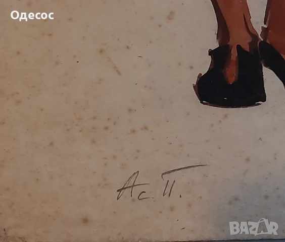 Стара картина на худ. Асен Попов /1895-1976/, снимка 8 - Антикварни и старинни предмети - 50462246