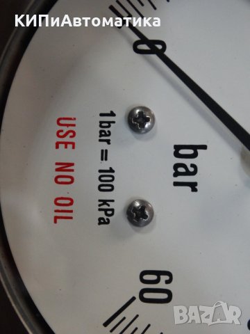 Манометър Nuova Fima Ф 100, 60 bar, снимка 3 - Електродвигатели - 34451816