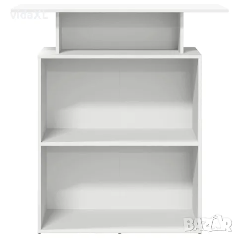 vidaXL Рецепционно бюро, бяло, 100x40x104 см, инженерно дърво, снимка 5 - Бюра - 56148286