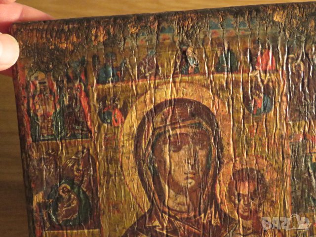 † Стара православна ръчно рисувана икона Житие на Дева Мария, Света Богородица , снимка 2 - Икони - 35745184