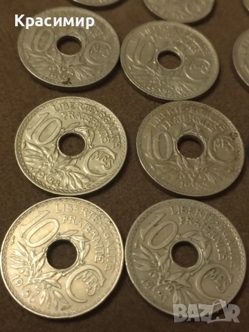 5-10 Сантима Франция 1921 г., снимка 4 - Нумизматика и бонистика - 51883153