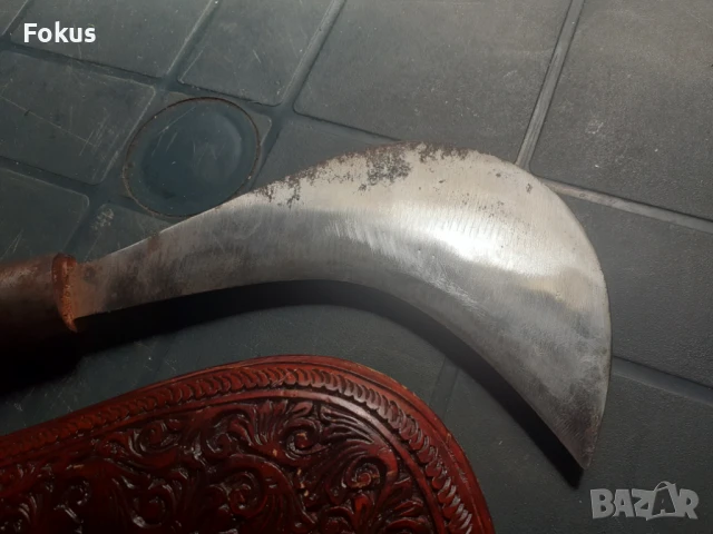 Уникален нож косер кинжал кания дърворезба абанос, снимка 2 - Антикварни и старинни предмети - 50954149