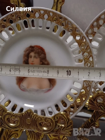 Антикварни чинийки 3бр., снимка 7 - Колекции - 52861009