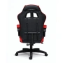 Удобен геймърски стол с поставка за крака и масажна лумбална възглавница, Черно-червен, снимка 8