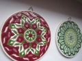 Две стари подложки за чаши или декорация за стена Pandora Ceramic ръчно направени гръцки, снимка 8