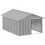 vidaXL Кучешка къща сива 116,5x153x81,5 см поцинкована стомана, снимка 1