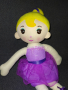 Голяма мека кукла балерина DOLL BLONDE ZEEMAN PURPLE DRESS DANCER 42 CM, снимка 4