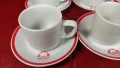 Порцеланов комплект за кафе, 6 чинийки и 6 чаши, балкан турист, балкантурист, червена щампа, снимка 7