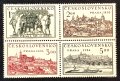 Чехословакия, 1950 г. - пълна серия чисти марки, каре, 3*16, снимка 1 - Филателия - 39810679