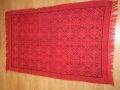 Червена  тъкана покривка килим памучни конци, снимка 1