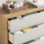 vidaXL Шкаф с чекмеджета OTTA кафяво и бяло 76,5x39,5x90 см бор масив, снимка 4