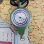 Армейски двустранен курвиметър КМ-59.А – СССР, отличен, с кожен калъф, снимка 2