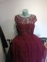 Дълга дамска рокля в цвят бордо хл 55лв, снимка 1 - Рокли - 42666471