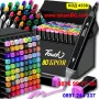Комплект 80 броя алкохолни маркери за рисуване, оцветяване в комплект с чанта ЧИСТО НОВИ - КОД 4339, снимка 1