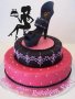 Седнала Дама Лейди с торта черен твърд акрил топер украса декор за торта рожден ден моминско парти, снимка 2