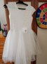 Бяла рокля за момиче 128, снимка 1 - Детски рокли и поли - 42096337